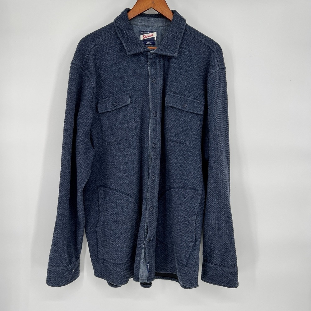 johnnie-O Ruettiger Knit Shacket Indigo Size XL MC-7823667